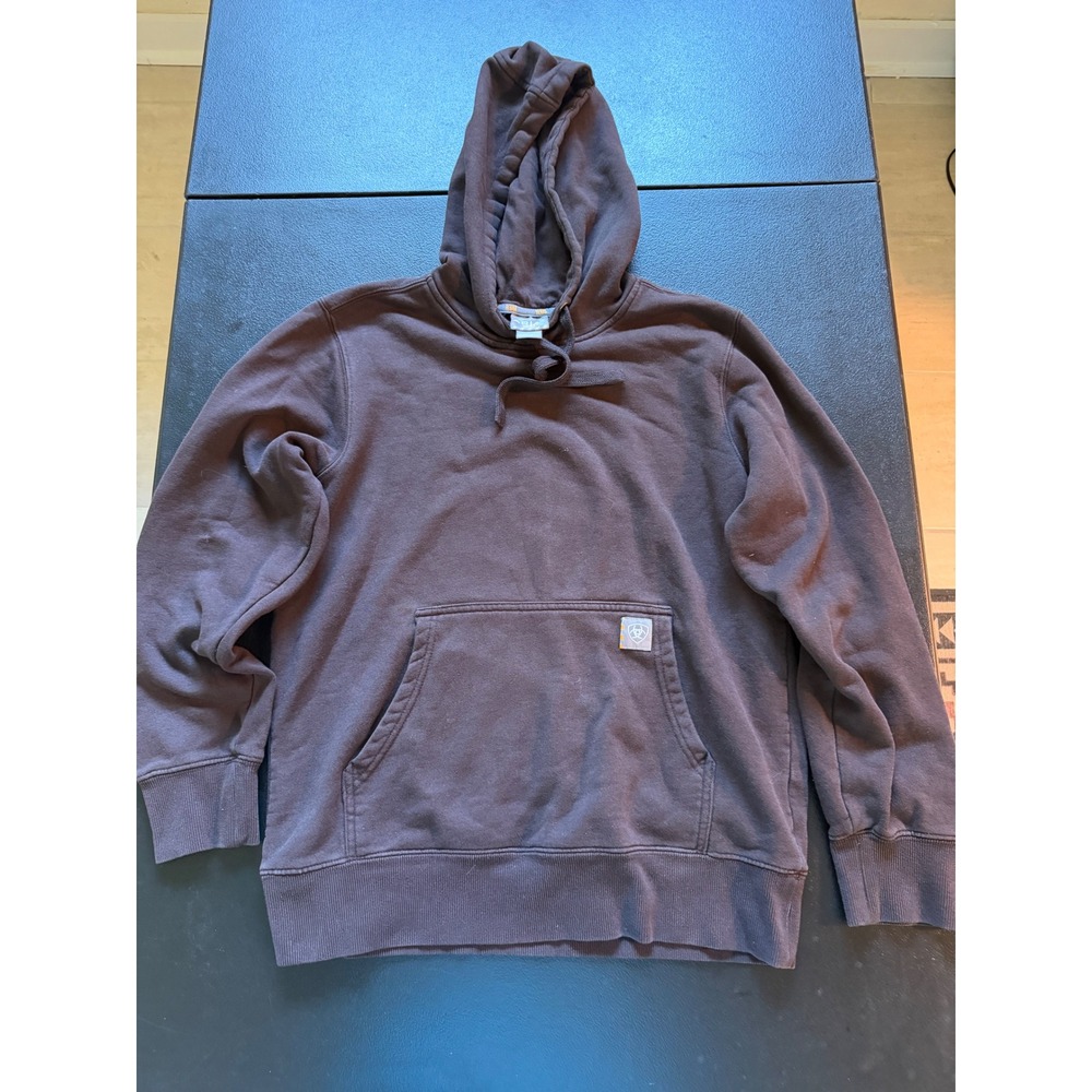 Ariat Rebar Aztec Flag Graphic Hoodie Womens Medium Brown Workwear Sweatshirt